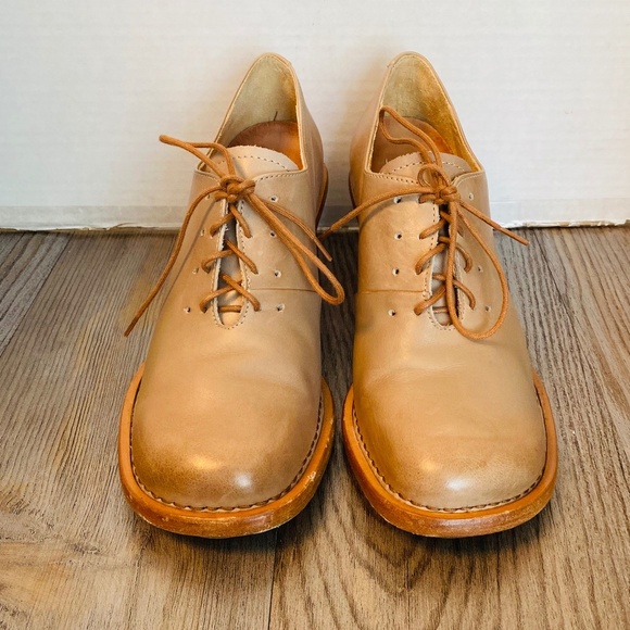 Neosens, Spain, Womens Taupe Leather Lace Up Heeled Oxfords, 8 / 38. - Picture 1 of 7